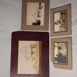 Antique Cabinet Card Photos of Houses Marked W E Smith Reading Mass